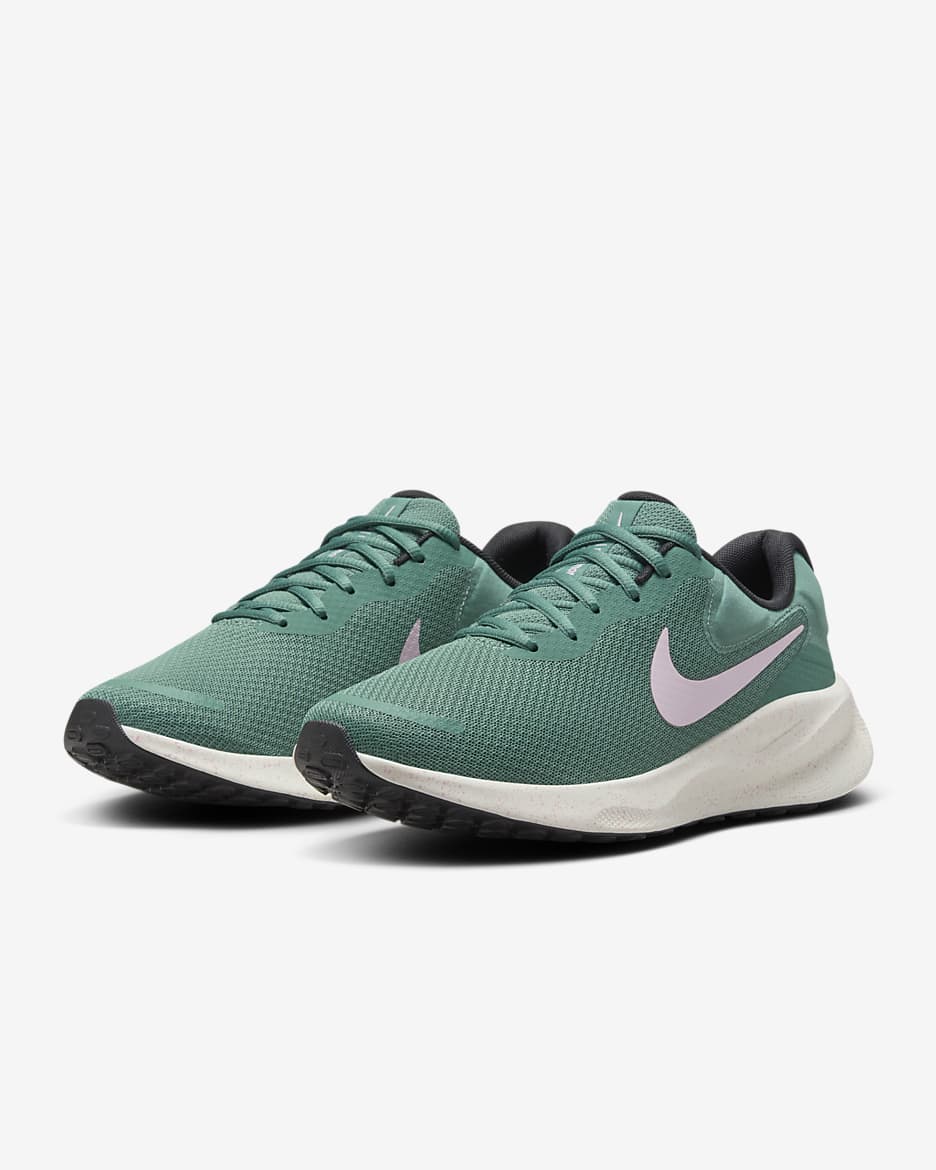 Nike running shoes black and green online